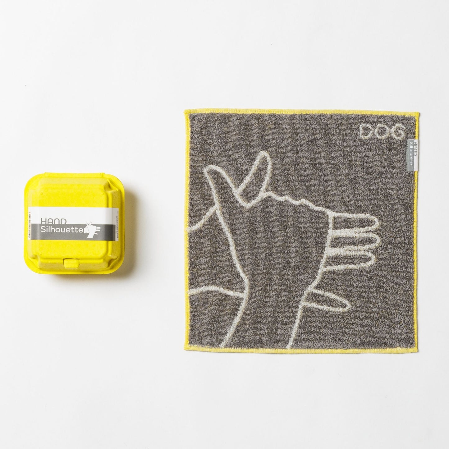 HAND Silhouette・かげえ DOG・イヌ ハンカチタオル