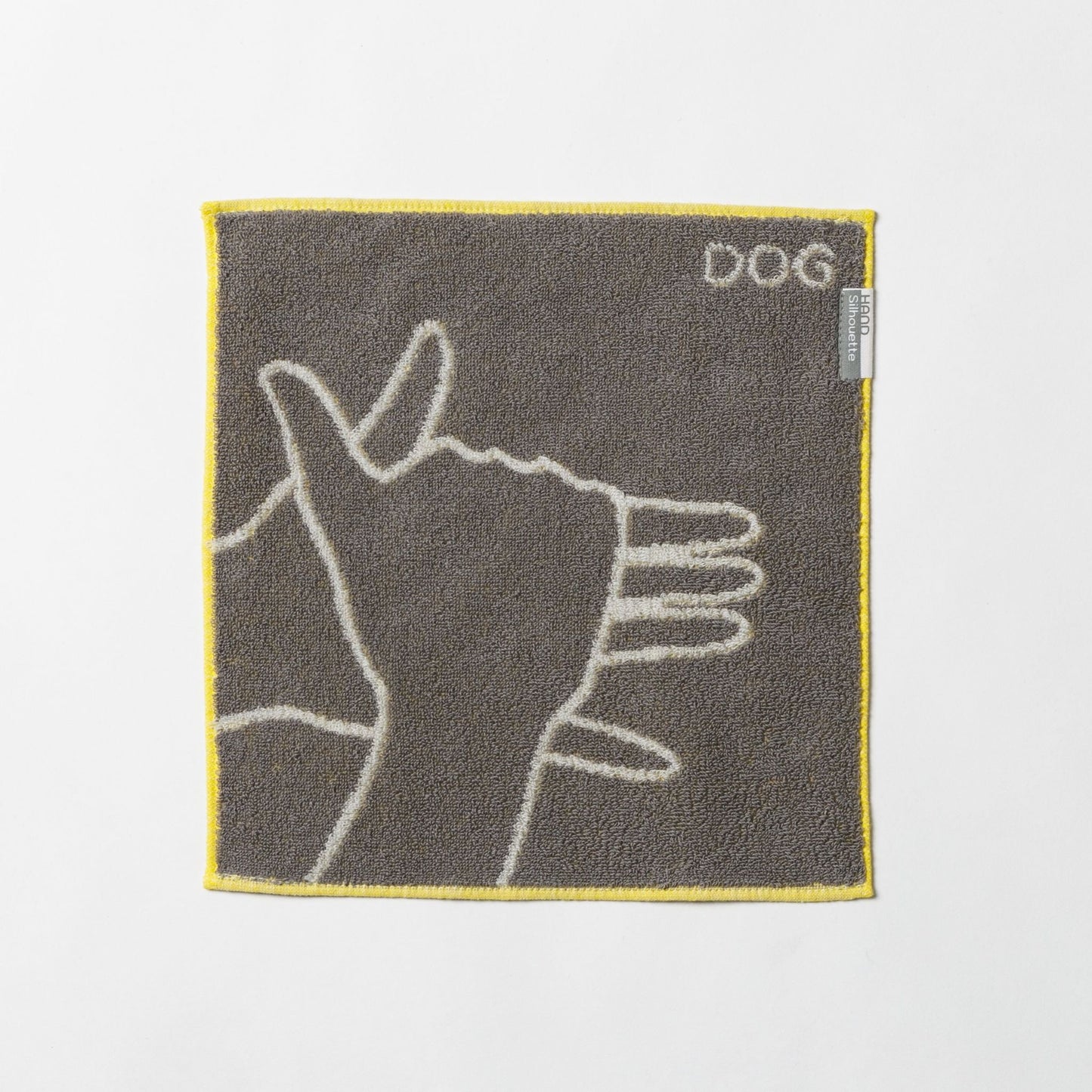 HAND Silhouette・かげえ DOG・イヌ ハンカチタオル