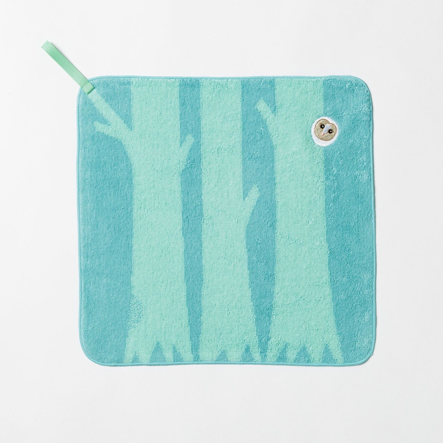Hide&Seek・かくれんぼ フクロウ ループ付きハンドタオル (29cm×29cm)
