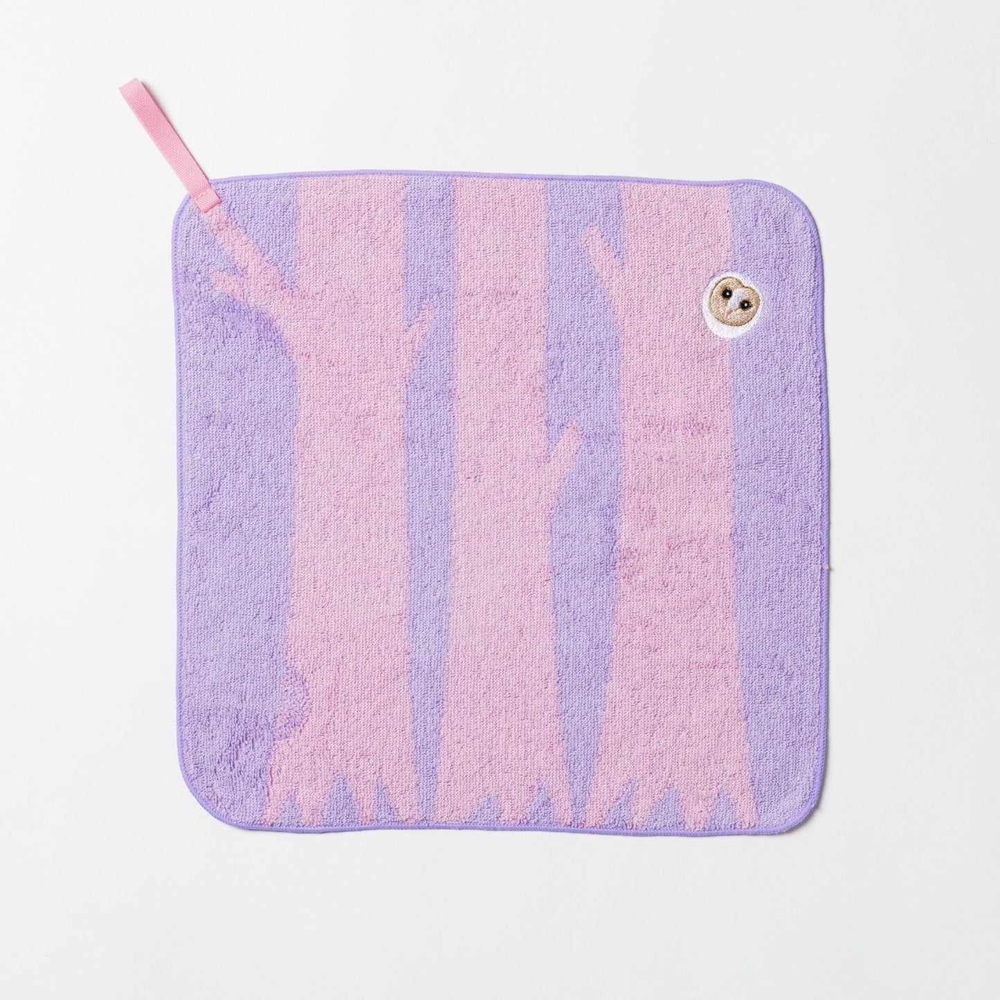 Hide&Seek・かくれんぼ フクロウ ループ付きハンドタオル (29cm×29cm)