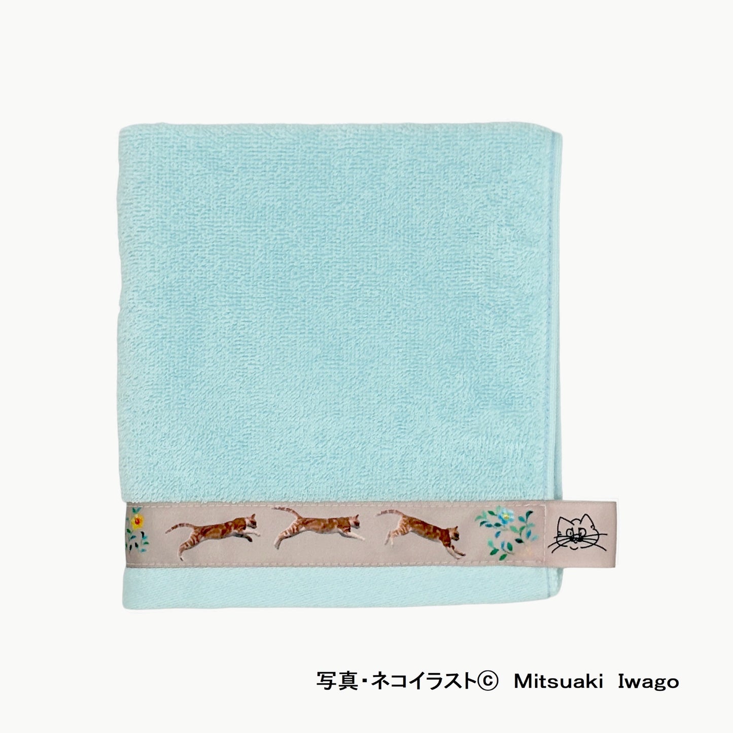 「キプロス島のねこジャンプ」 ハンドタオル (33cm×36cm)