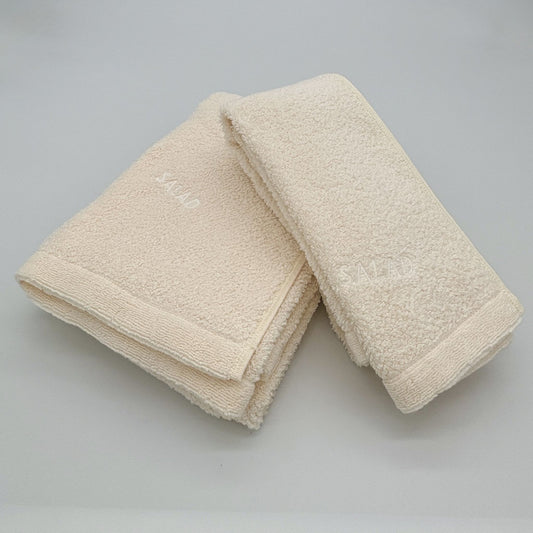 SALAD　バスタオル＋フェイスタオル　同色セット ＜マッシュルーム＞