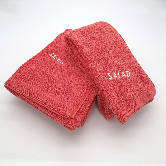 SALAD　バスタオル＋フェイスタオル　同色セット ＜トマト＞