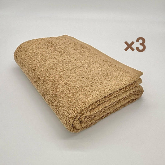 MAMORUNE STANDARD 　バスタオル キャメル3枚セット　(60cm×120cm)