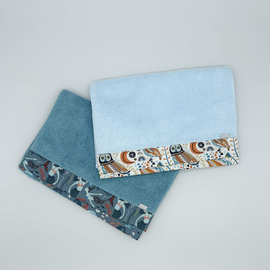 HEMming  2枚セット　Owl＋Mermaid フェイスタオル　(34cm×92cm)