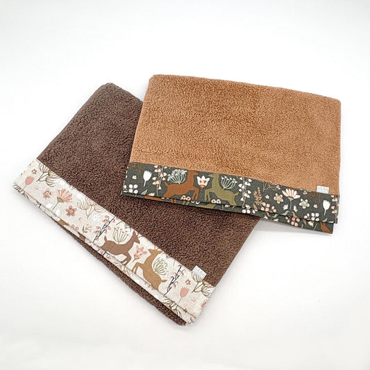 HEMMING  2枚セット　DEER＋HORN フェイスタオル　(34cm×92cm)