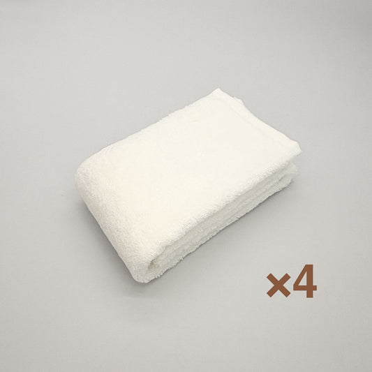 MAMORUNE PURE TOUCH フェイスタオル 　<オフホワイト4枚セット>　(34cm×80cm)