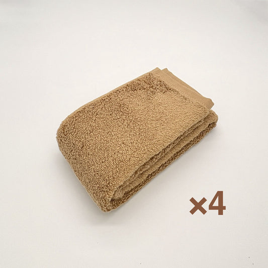 MAMORUNE PURE TOUCH フェイスタオル　 <キャメル4枚セット>　(34cm×80cm)