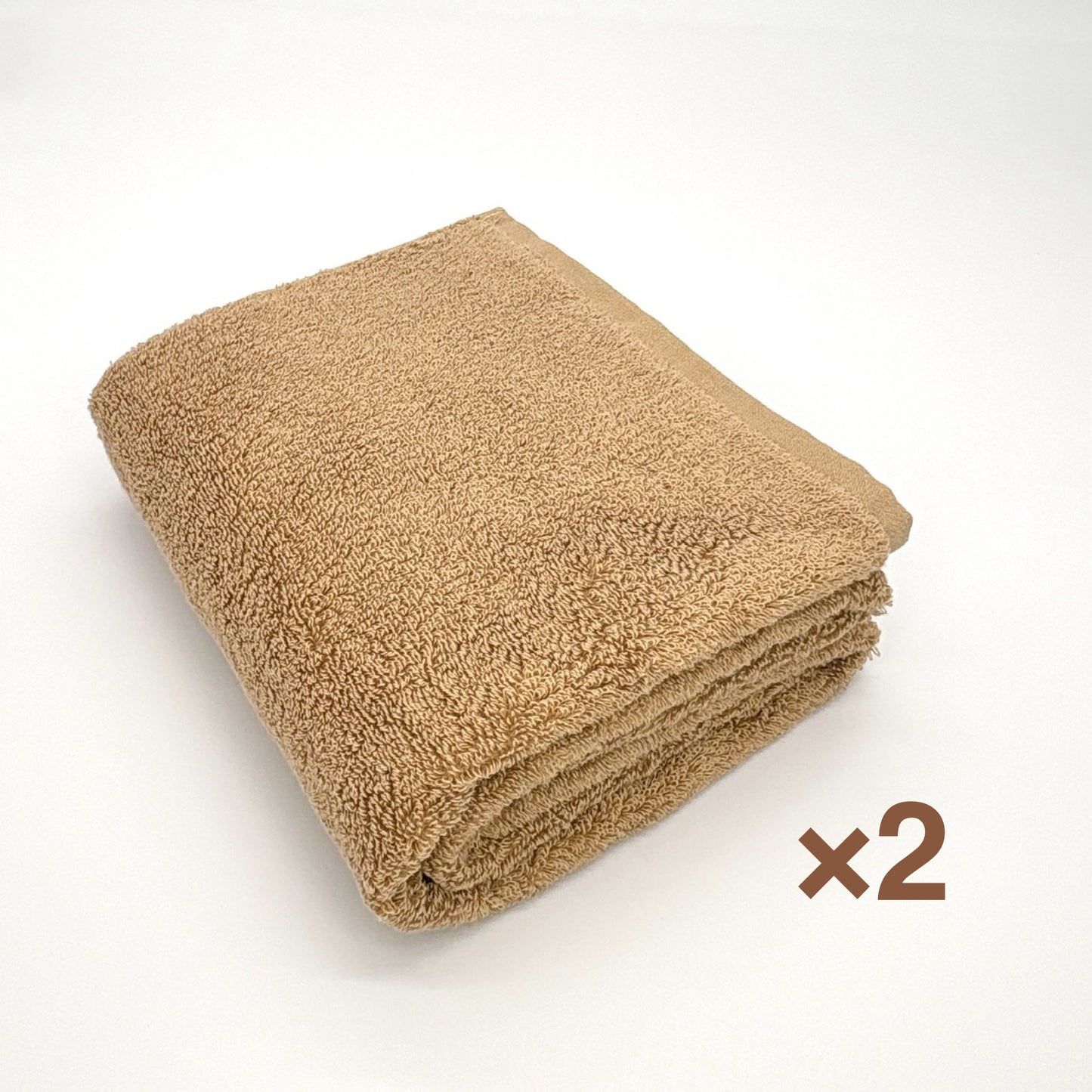 MAMORUNE PURE TOUCH コンパクトバスタオル　<キャメル2枚セット>　(45cm×110cm)