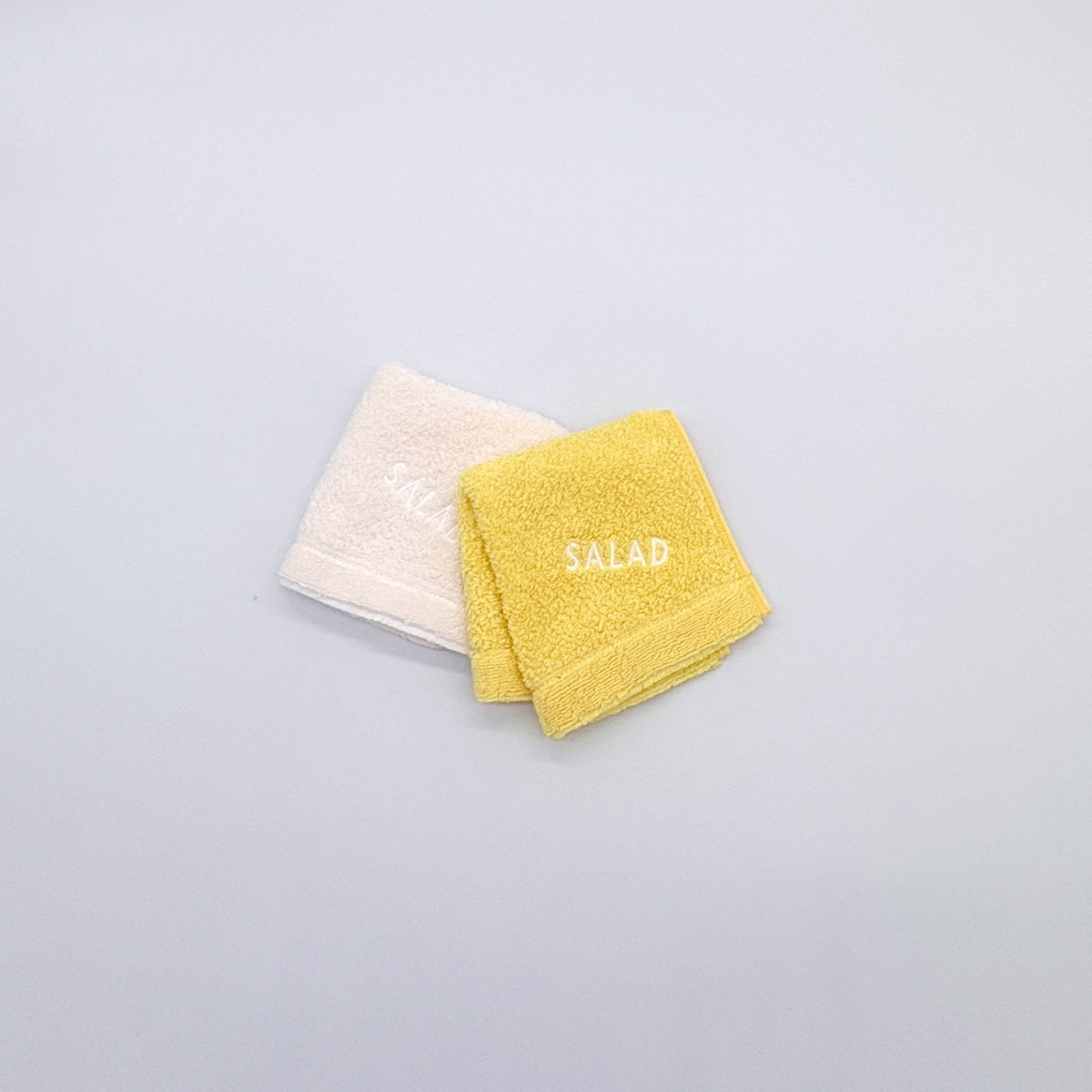 SALAD　ハンドタオル2枚セット　マッシュルーム＋レモン　(24.5cm×24.5cm)