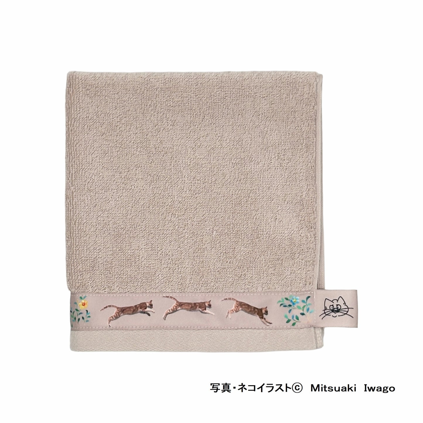 「キプロス島のねこジャンプ」　ハンドタオル　(33cm×36cm)