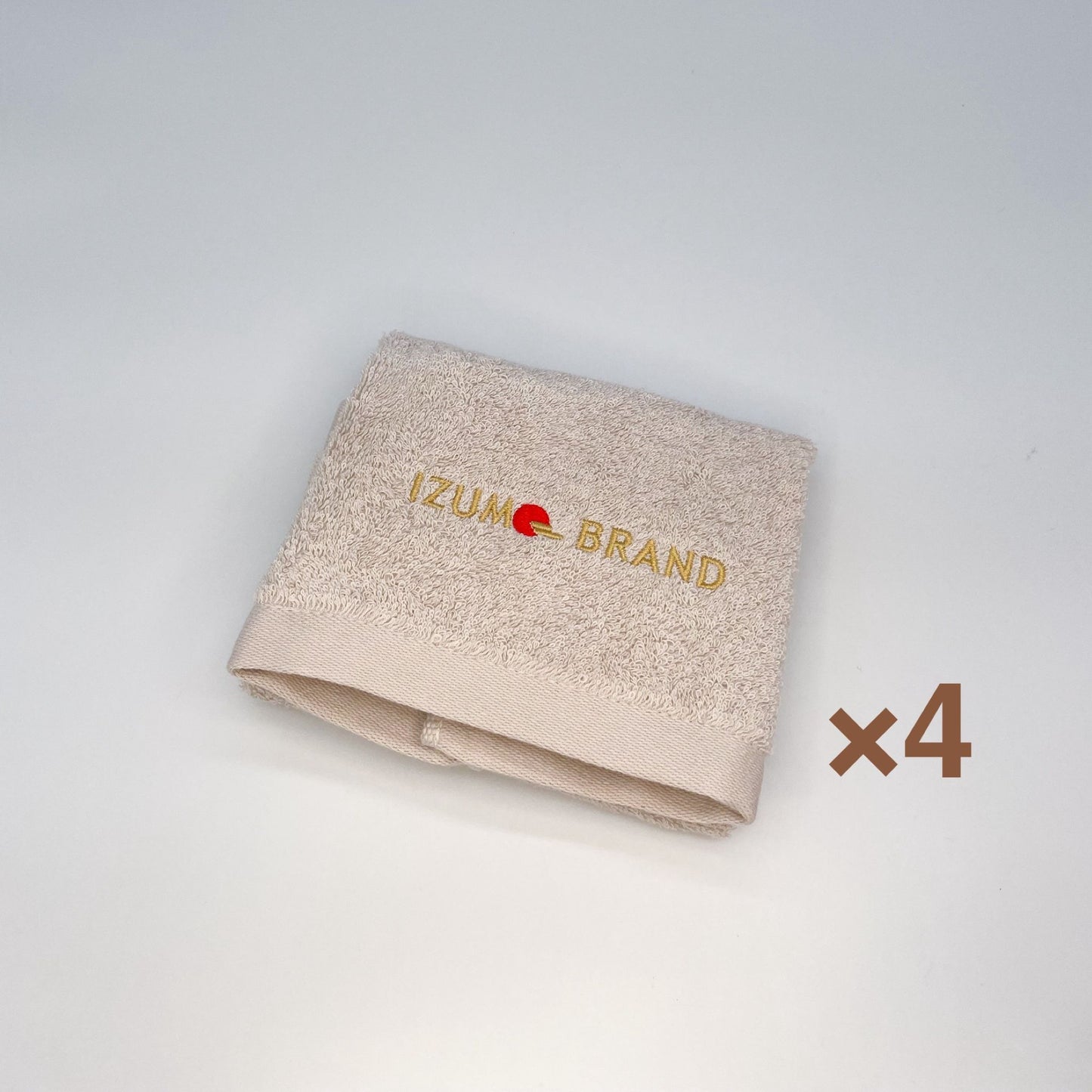 出雲たおる【花曇り】　ハンドタオル 同色4枚セット　 (33cm×36cm)