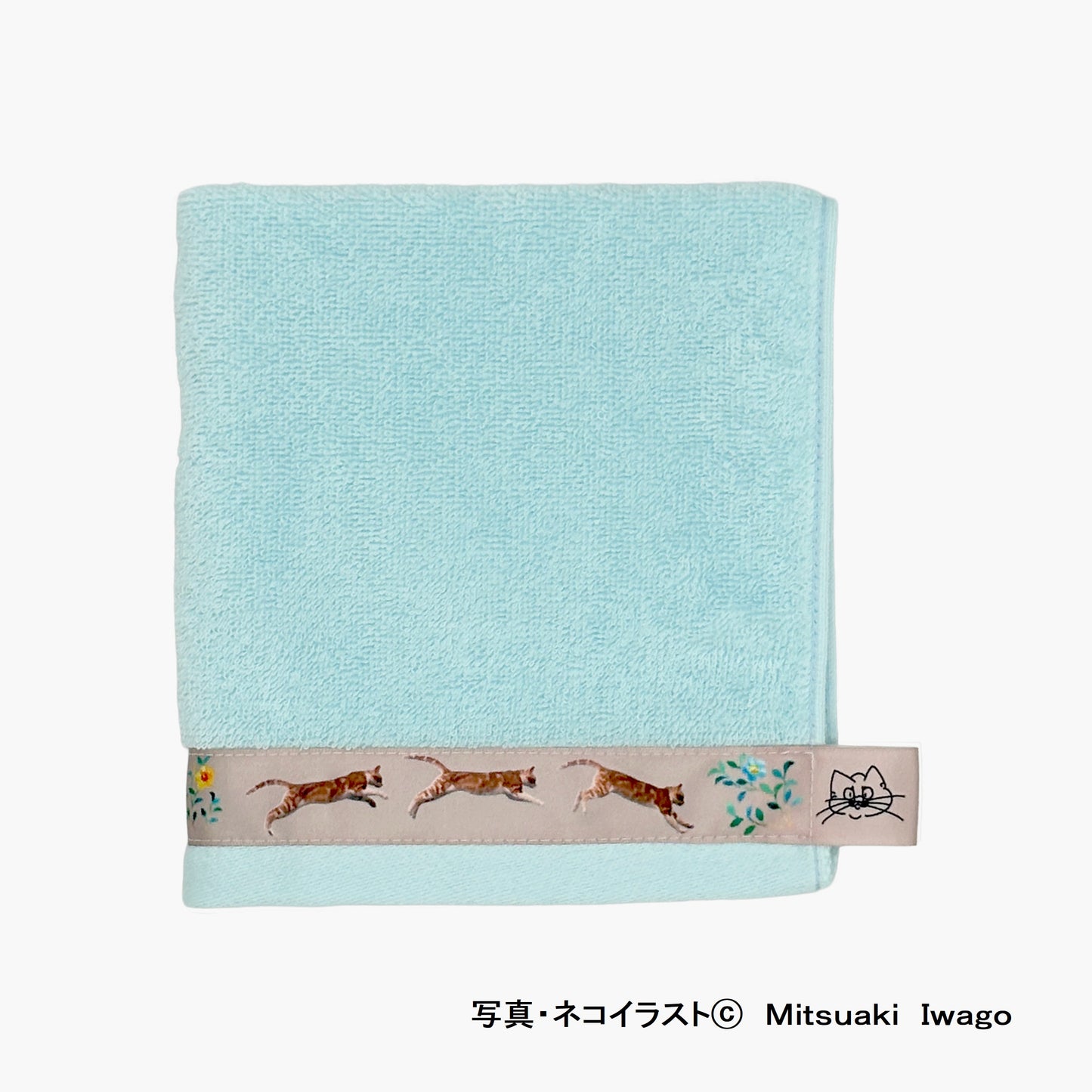 「キプロス島のねこジャンプ」　ハンドタオル　(33cm×36cm)