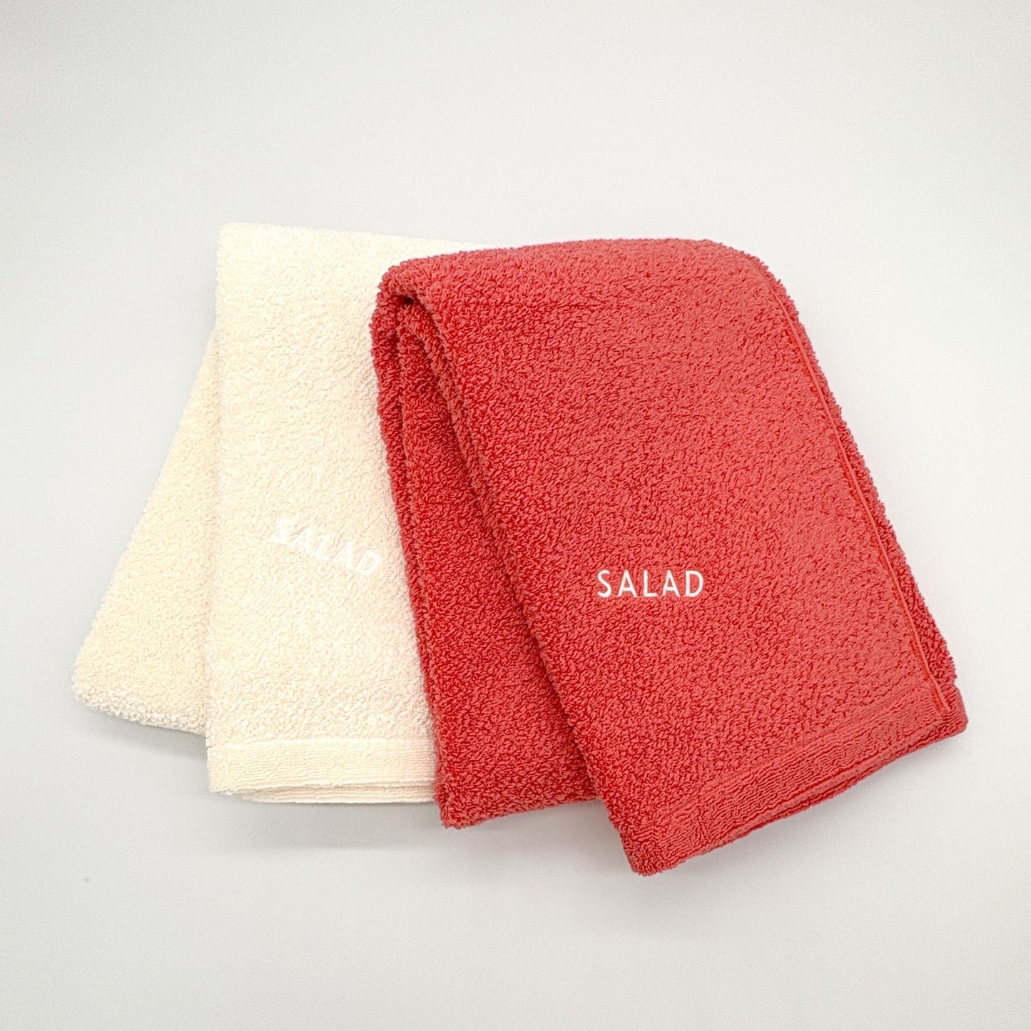 SALAD バスタオル 2枚セット　<マッシュルーム＋トマト>　　(60cm×120cm)
